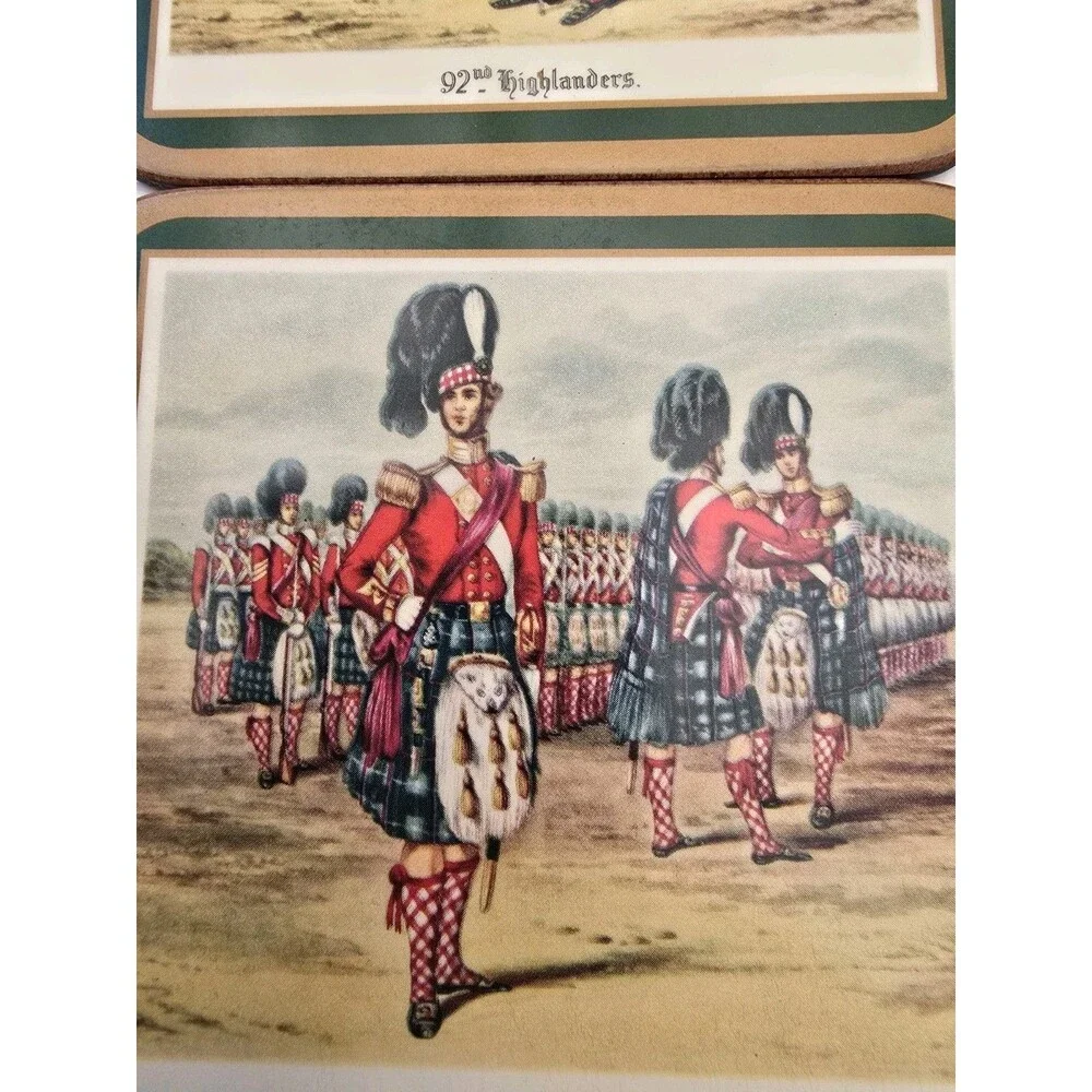 Pimpernel Scottish Uniforms Coasters | Scottish Uniforms | Vintage - Set Of 6